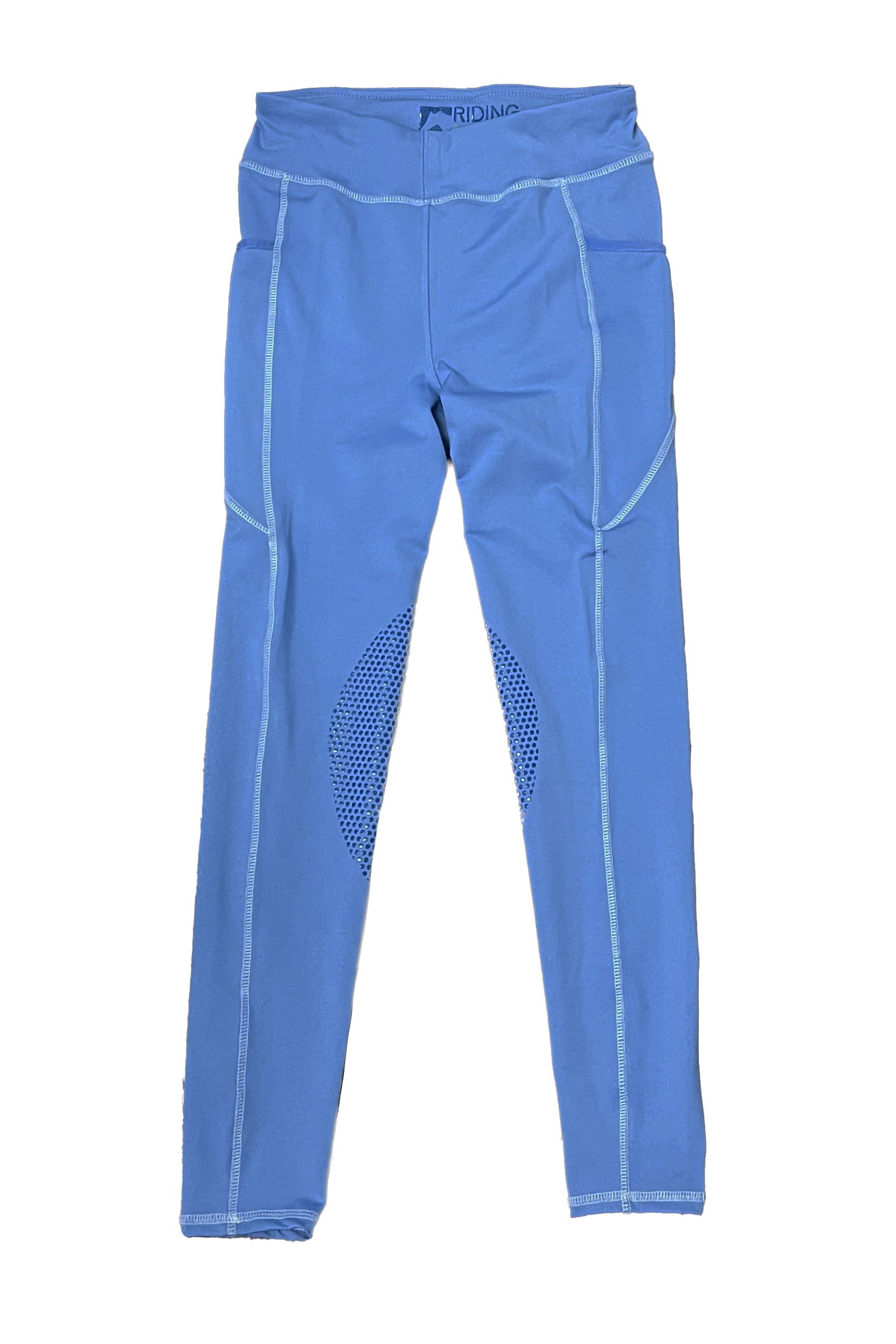 Dover Riding Sport Tech Knee Grip Tights In Sky Blue - Kids XL - 2nd Round Equestrian