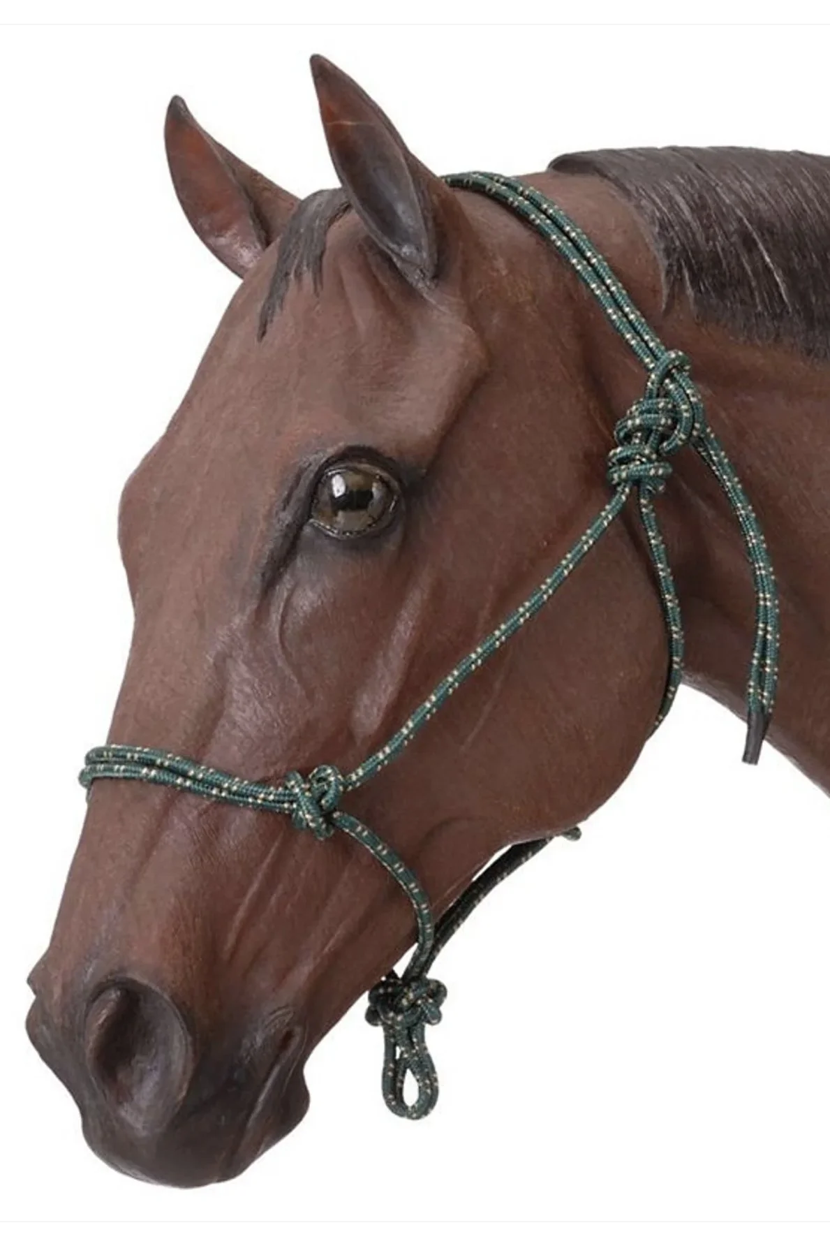 Tough1 Poly Rope Halter In Hunter Green - Horse