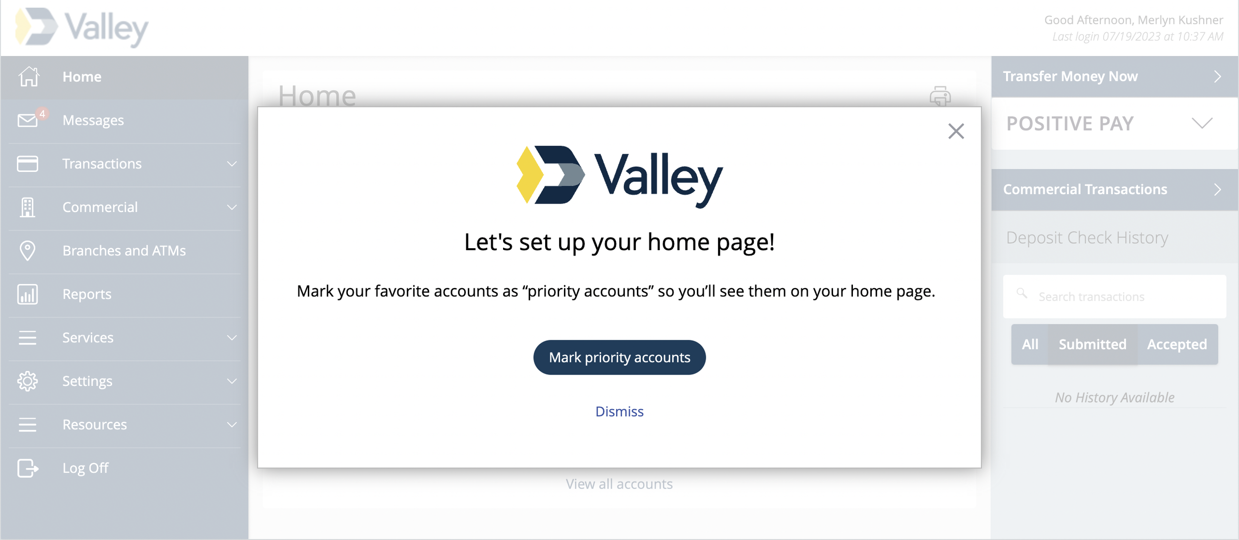 Valley Bank - In-App Onboarding Guides