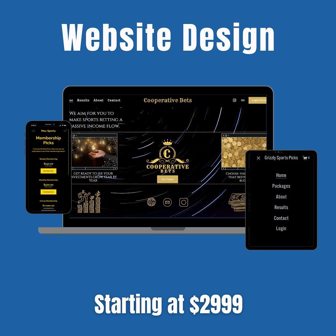 💻 Having a fully functional website with essential features, makes the difference in your sales💸

Check out which of these 3 packages works best for you and your business. 

We currently have built over 100 company websites in 2023. Message us now 