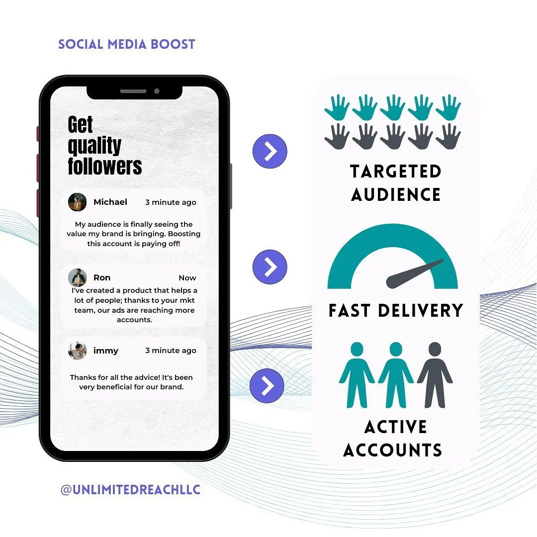Make your business a successful one! 

Grow a high-quality base and boost your page to over 10k with the media package that best suits you / your business. 

⭕️You can now pre-order any packages on our website. LINK IN BIO☝️☝️☝️

📲Use code: UNLIMITE