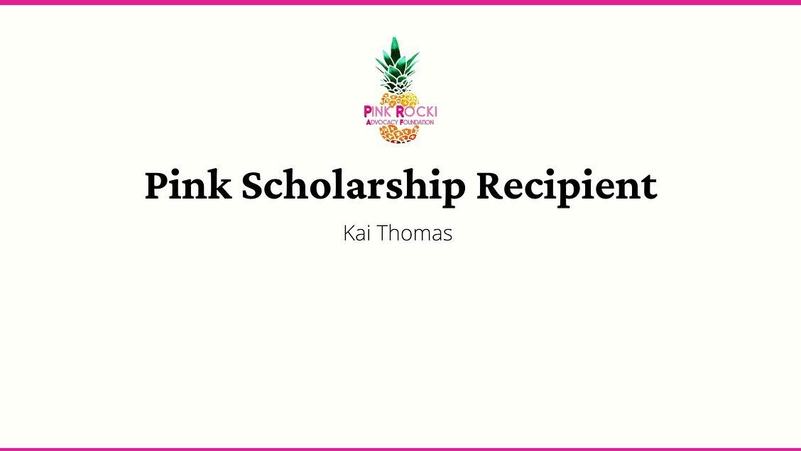 Congratulations to our Pink Scholarship Recipient! 🎉🥳 

🍍 Kai Thomas