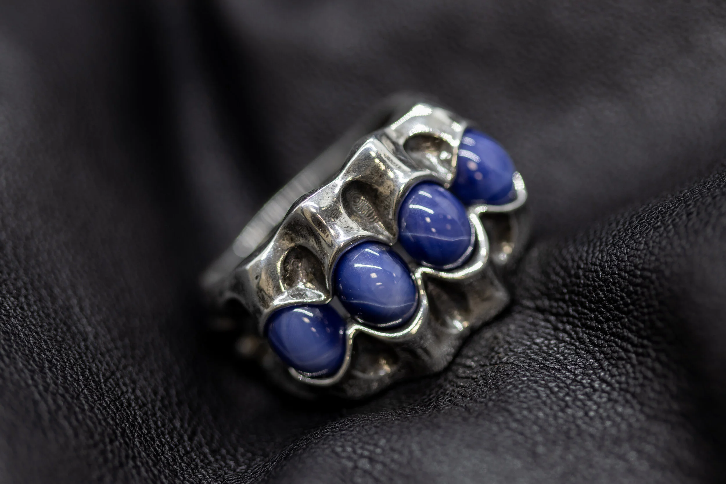 Soft Bite Ring, 2021, Sterling Silver, Star Sapphire 