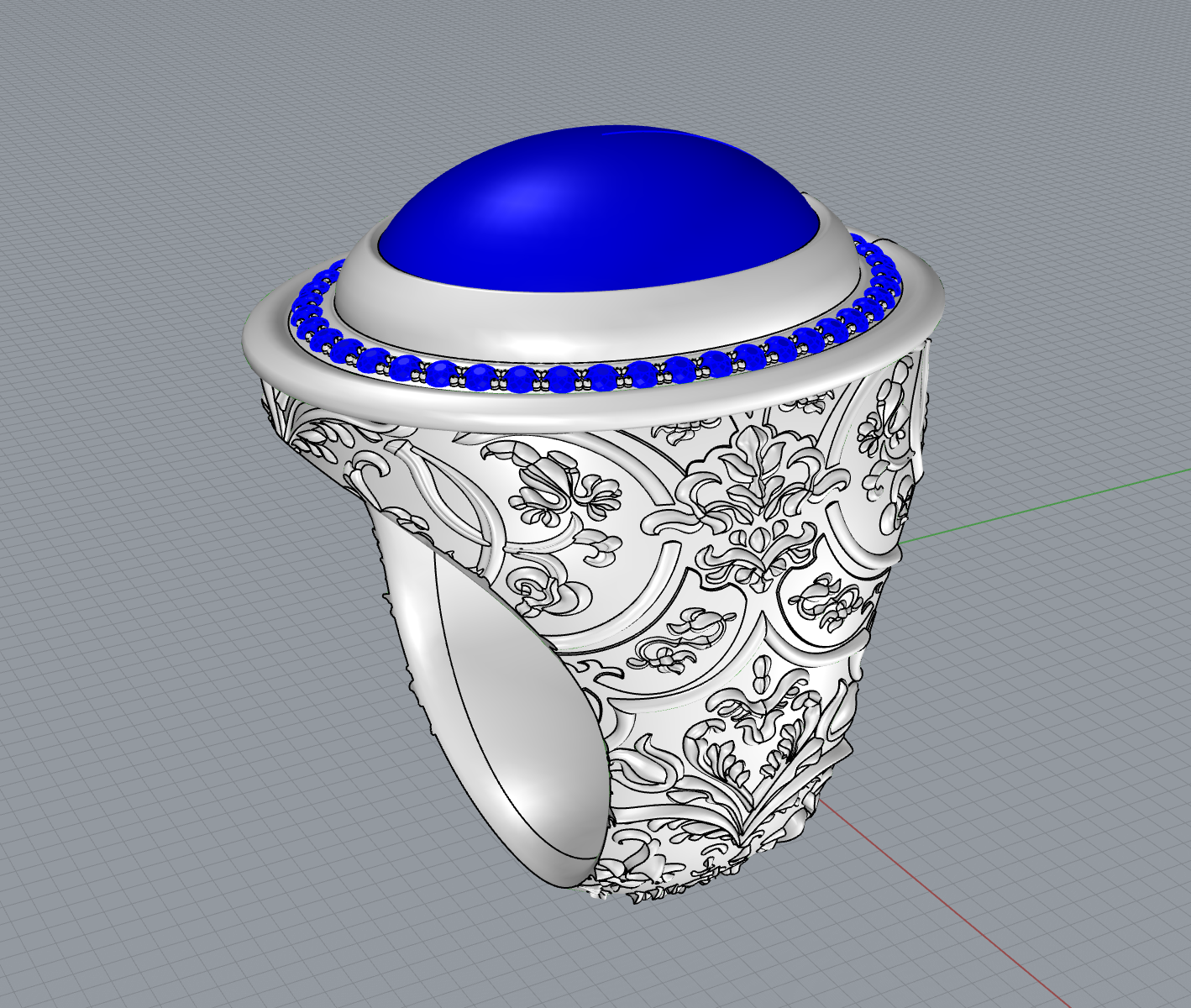 Damask Signet Ring, Rhino 3d, 2021