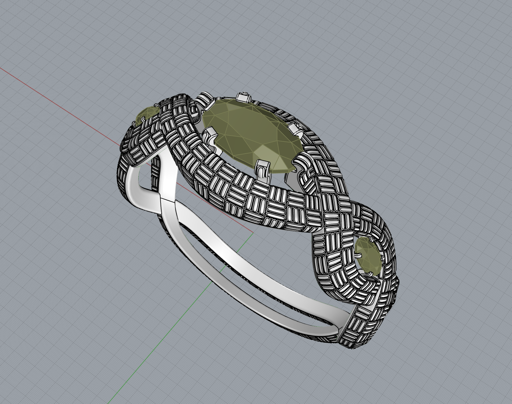 Seagrams Gin Bottle inspired "ol' ribbly" ring, Rhino 3d, 2021