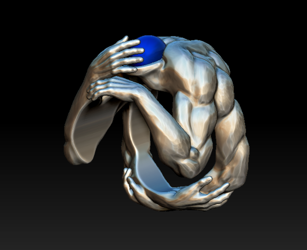 Holding It In Ring Zbrush model, 2021