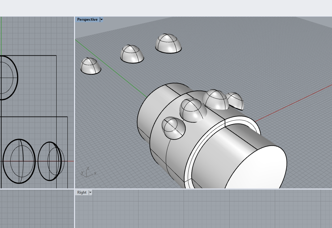 Laying out stones and creating base mesh for soft bite ring in Rhino