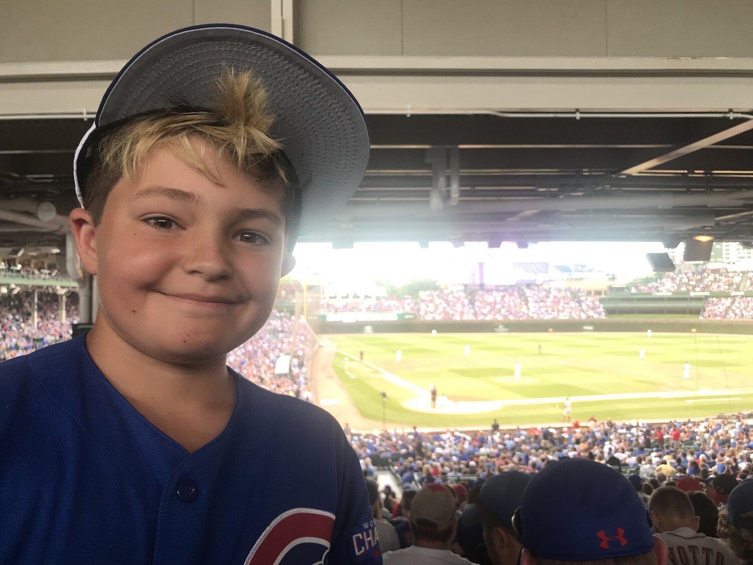 Ollie at Wrigley Field - Chicago, home of the Cubs