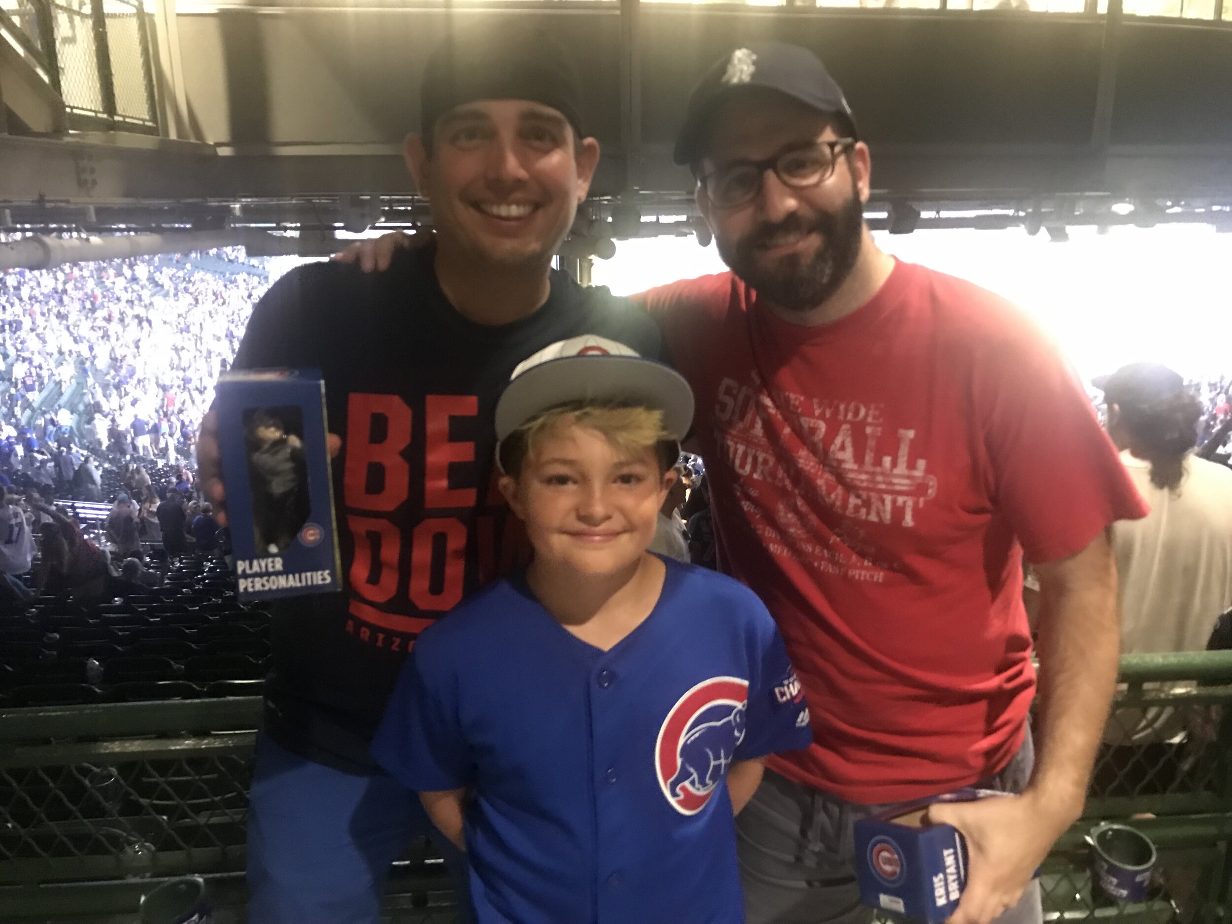 Ollie, Braden and Keith at Wrigley Field - Chicago, home of the Cubs