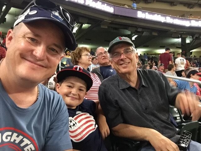 Target Field - Minneapolis, home of the Twins - Ollie, his Dad and I