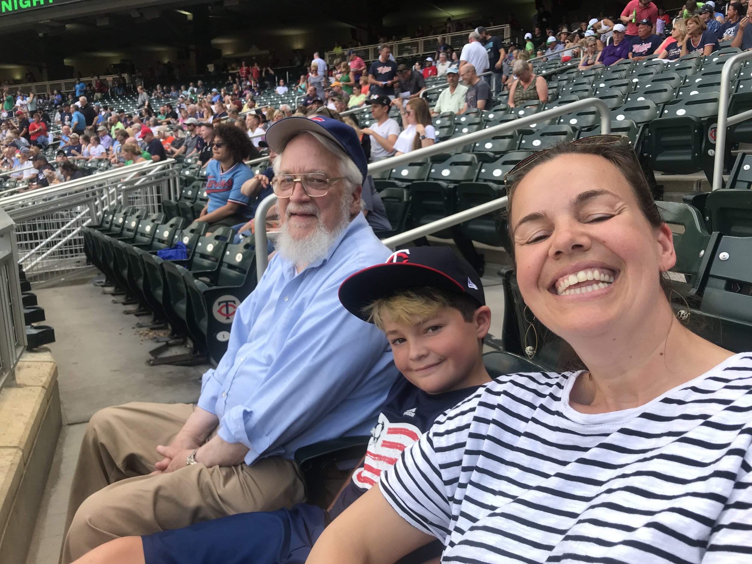 Target Field, Minneapolis, home of the Twins - Ollie, his Mom and Grandpa Tom