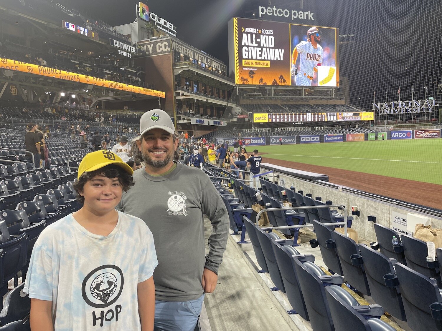 Ollie and Uncle Braden inside Petco Park