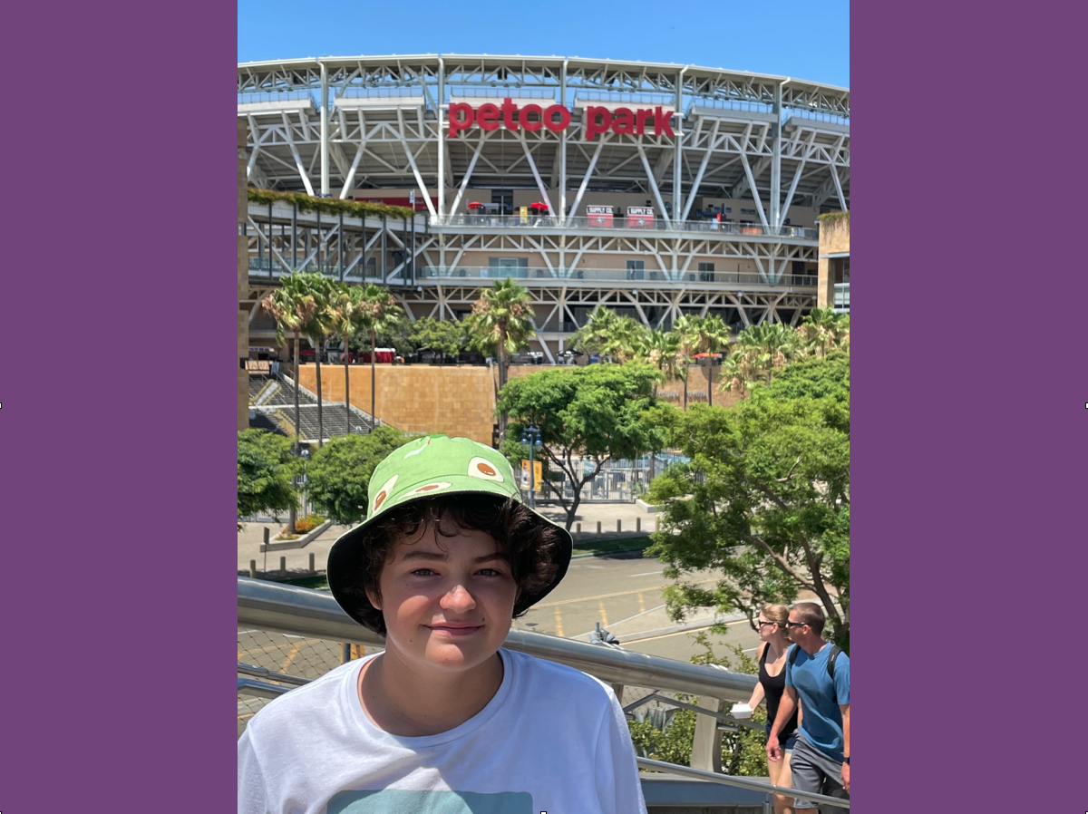 Ollie outside Petco Park in San Diego