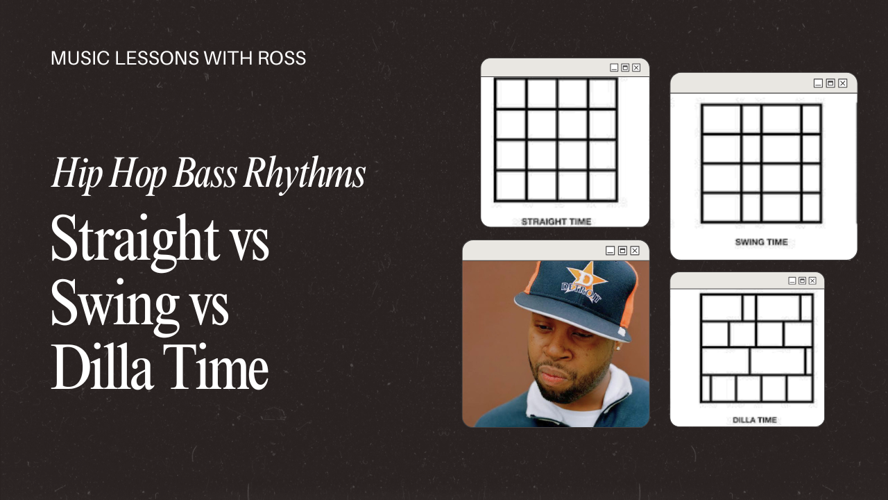 Straight vs Swing vs Dilla Time on Bass Guitar (Hip Hop Groove)