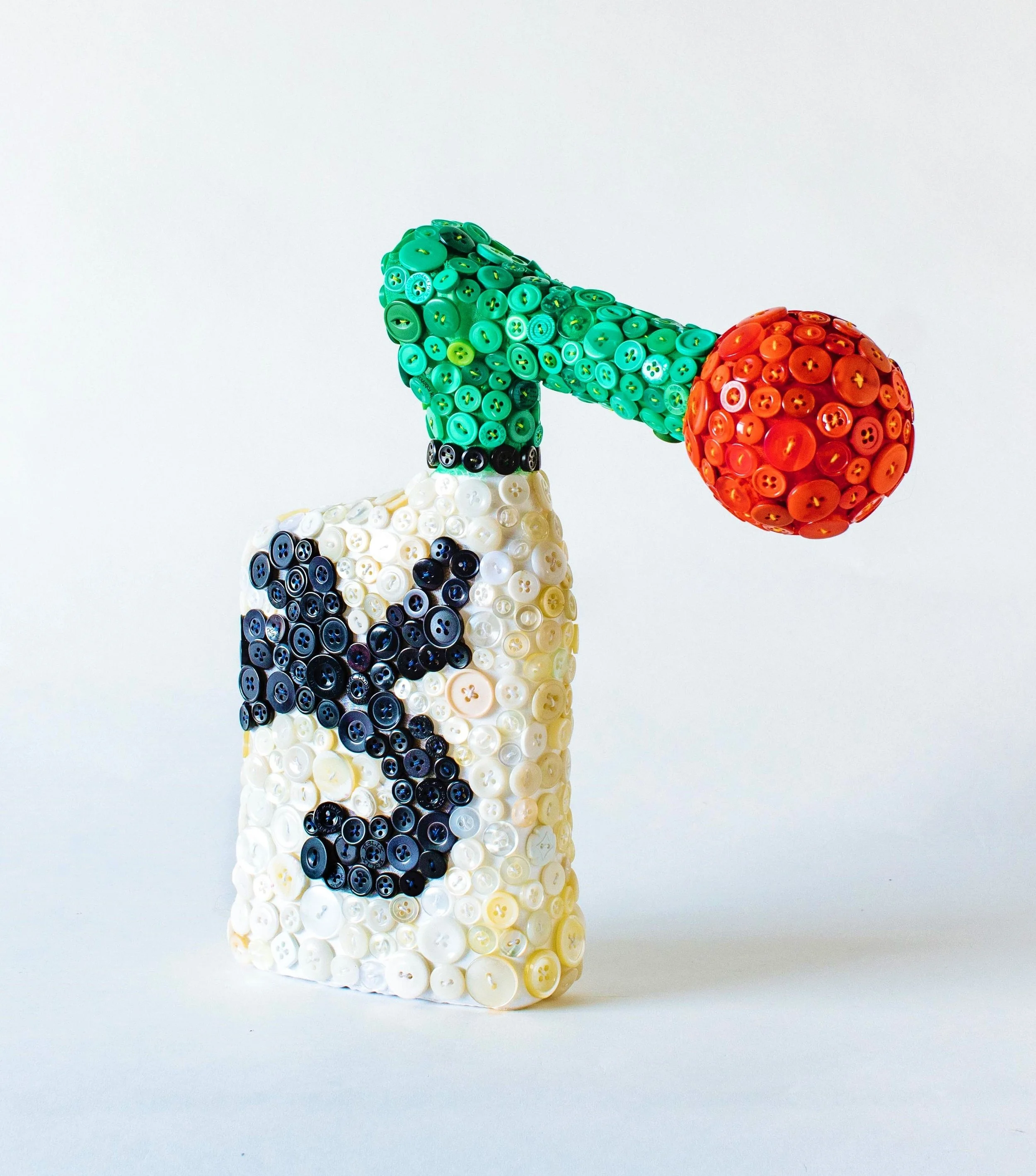 “Red-Nose Scout”
plastic bottle, organza, buttons 2021