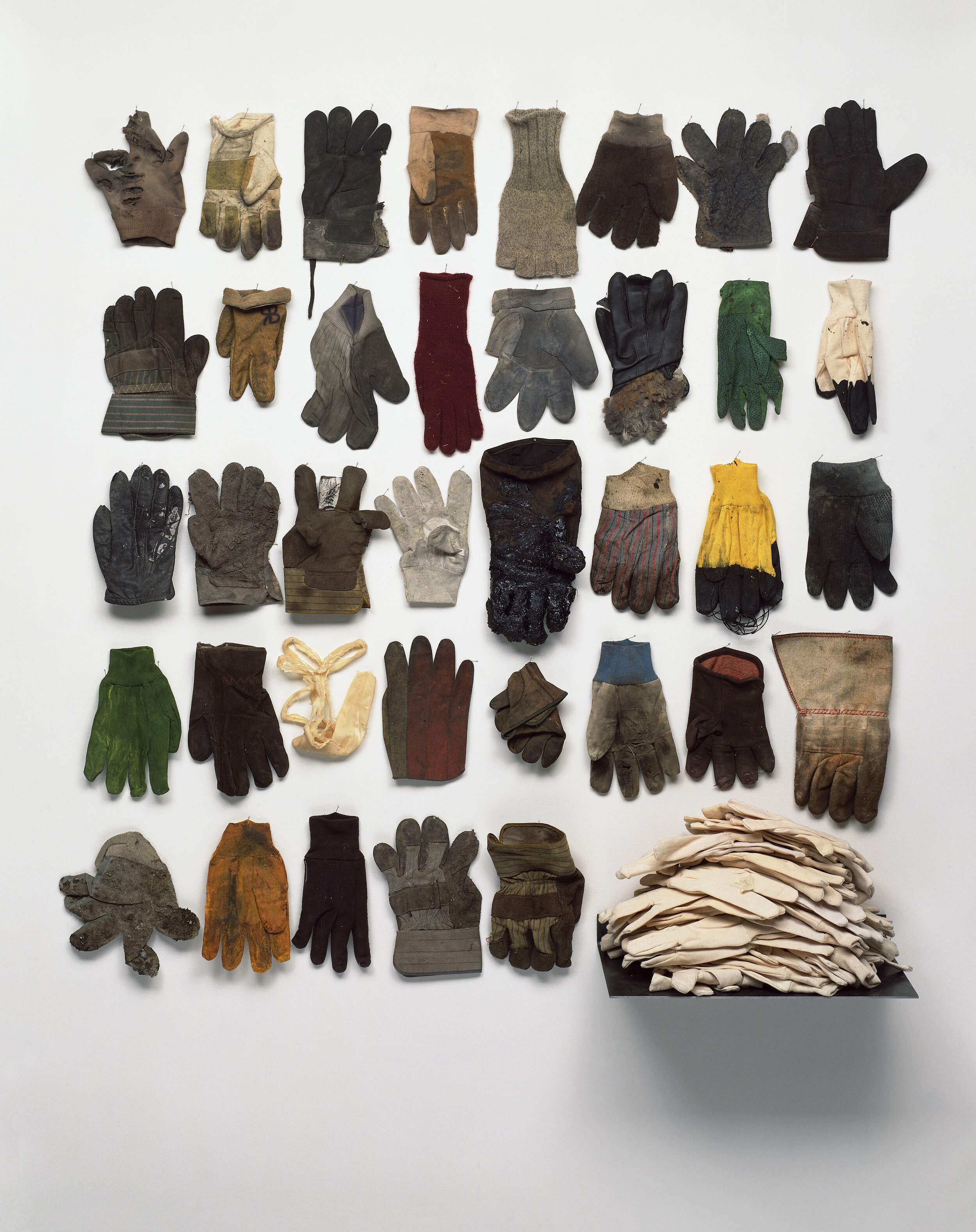 "Bad Boys"
54 x 50 x 9in, found gloves, steel, 1995
