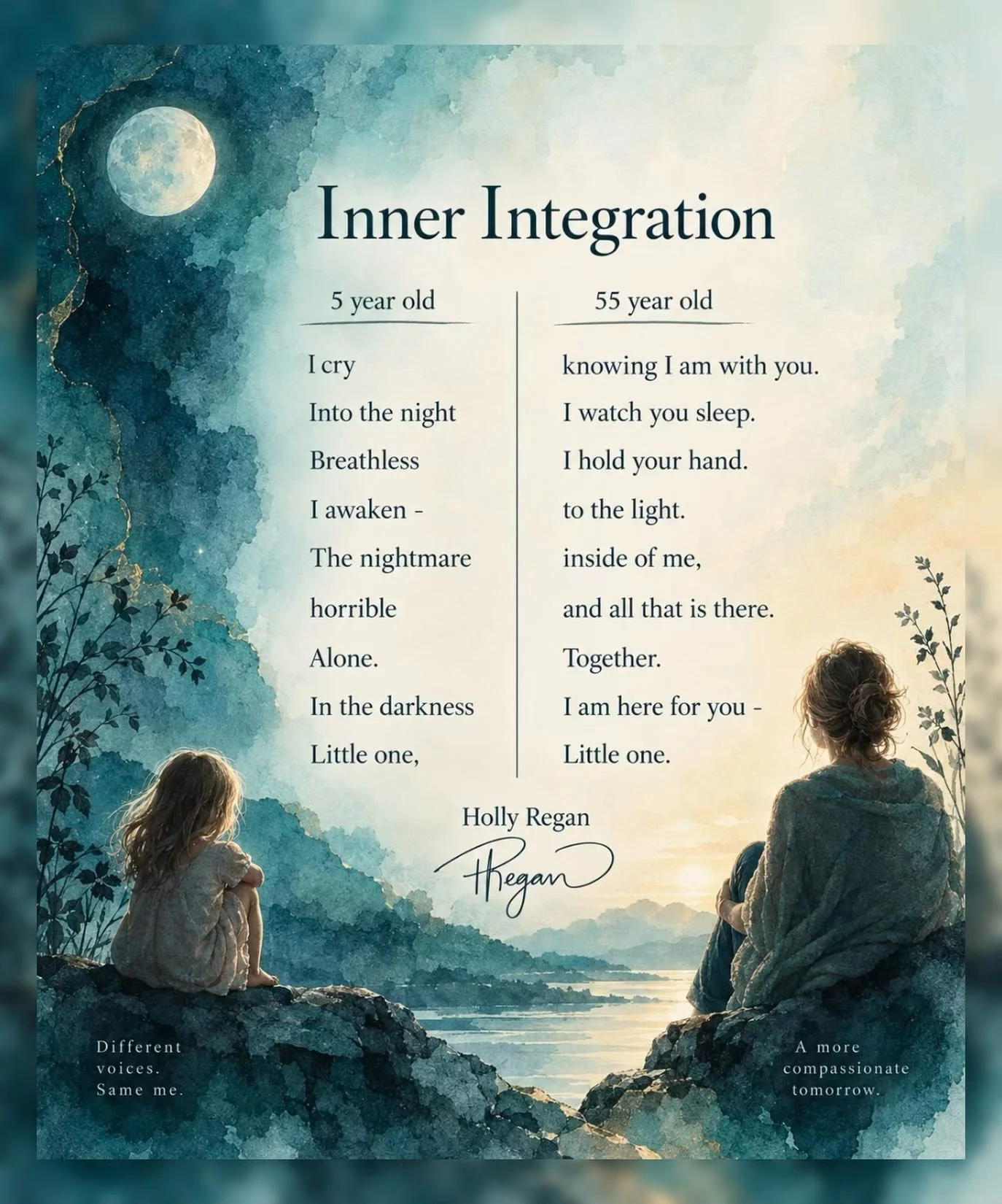 Only recently have I discovered two-voice poetry.
And something about the form immediately stayed with me.
A two-voice poem can be read in more than one way.
Read down the left column first.
Then read down the right.
Then come back and read each line