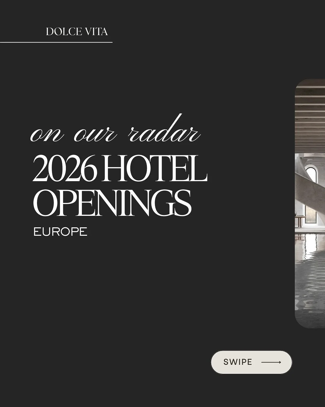 New year, new escapes. ✨

2026 is shaping up to be an exciting one for travel, with a wave of new hotel openings across Europe&mdash;places that invite you to slow down, from relaxed coastal retreats to thoughtfully designed city stays.

Where would 