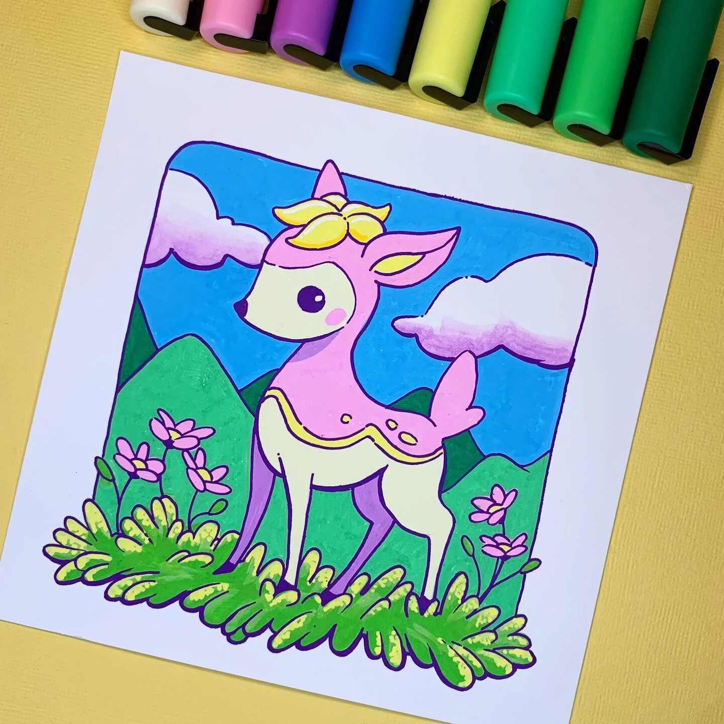 My iPhone really doesn&rsquo;t want me to type &ldquo;Deerling&rdquo; so&hellip;. #posca #poscapens #poscapaintpens #poscamarkers #poscaart #uniposca #paintpens #traditionalart #limitedpalette #illustration #artistoninstagram #acrylicmarker #deerling