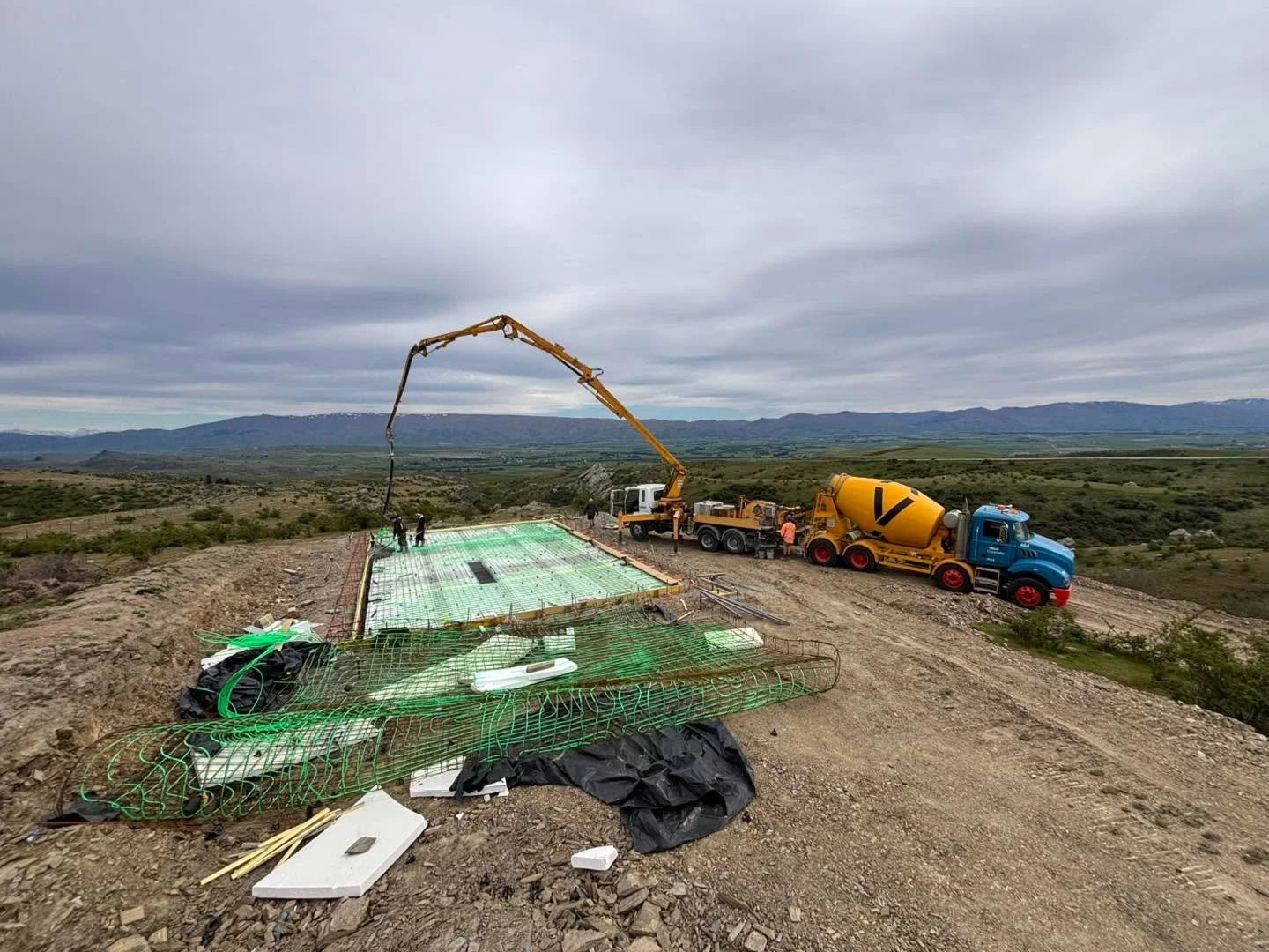 Sometimes in construction, things don't go to plan - and this is the result of one of those days.

After a long prep, this slab had to be completely redone due to unexpected weather that rolled in out of nowhere. Gale-force winds are not anyone's fri