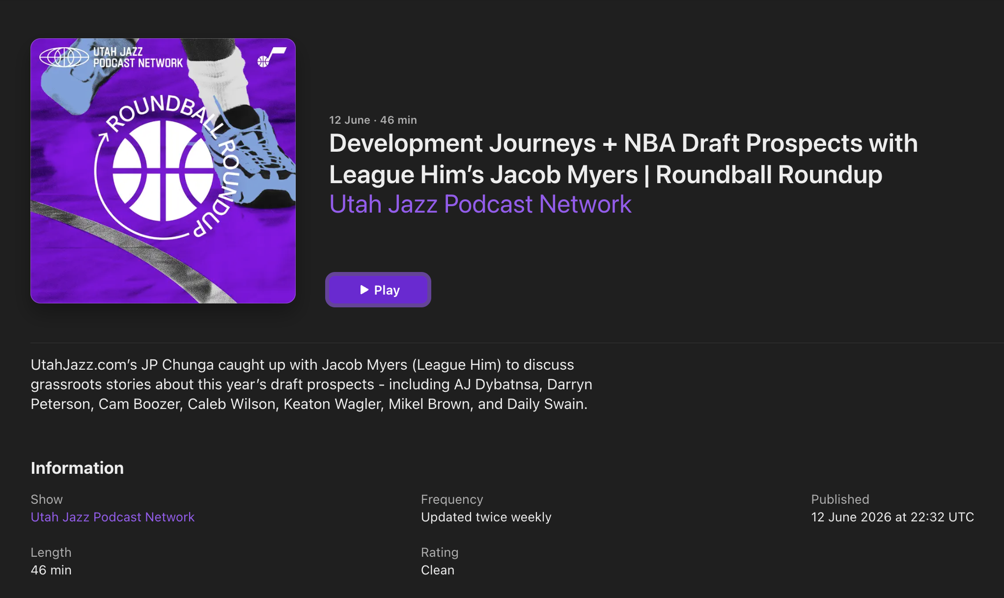 LH Founder Jacob Myers joins Utah Jazz Podcast to talk Draft