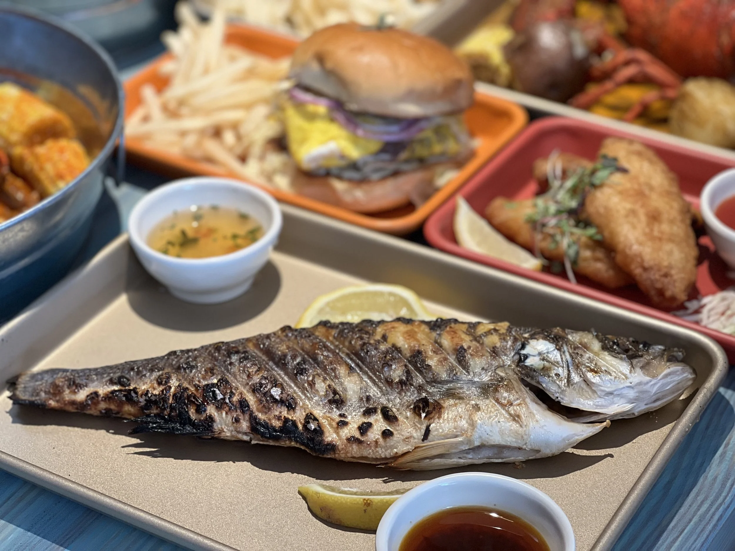 Grilled Bronzini x Fish Cod Filet x Ramly Burger