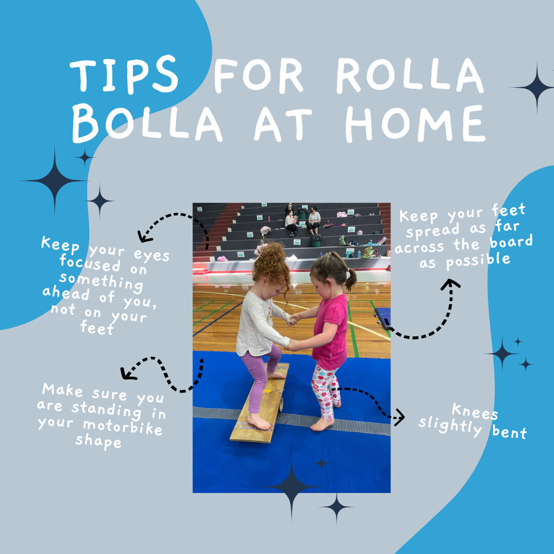 How good is your balance?​​​​​​​​
​​​​​​​​
Rolla Bolla is a great circus skill for teaching children balance, confidence in their bodies, and to build their core strength. When practicing Rolla Bolla, it is important to keep your knees bent, back str
