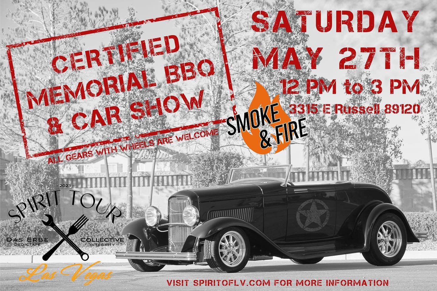 Mark your calendars, we have a SMOKIN HOT event coming up!! 🔥🥵

Join us for our &ldquo;Certified Memorial BBQ &amp; Car Show&rdquo; at @smokeandfirelv as we welcome the Veterans of Las Vegas out for bbq &amp; a good time &mdash; all gears with whee