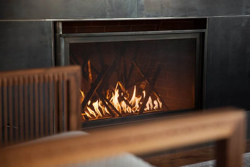 Custom steel fireplace in a contemporary San Francisco residence