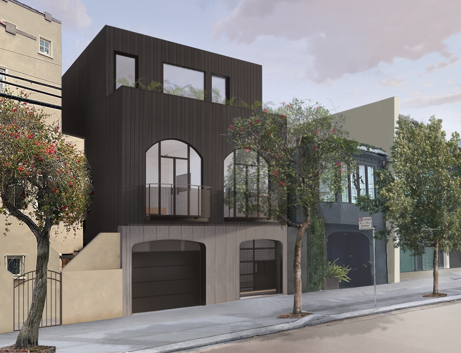 remodel at potrero residence featuring cedar and concrete facade, bay area architects studio ovo