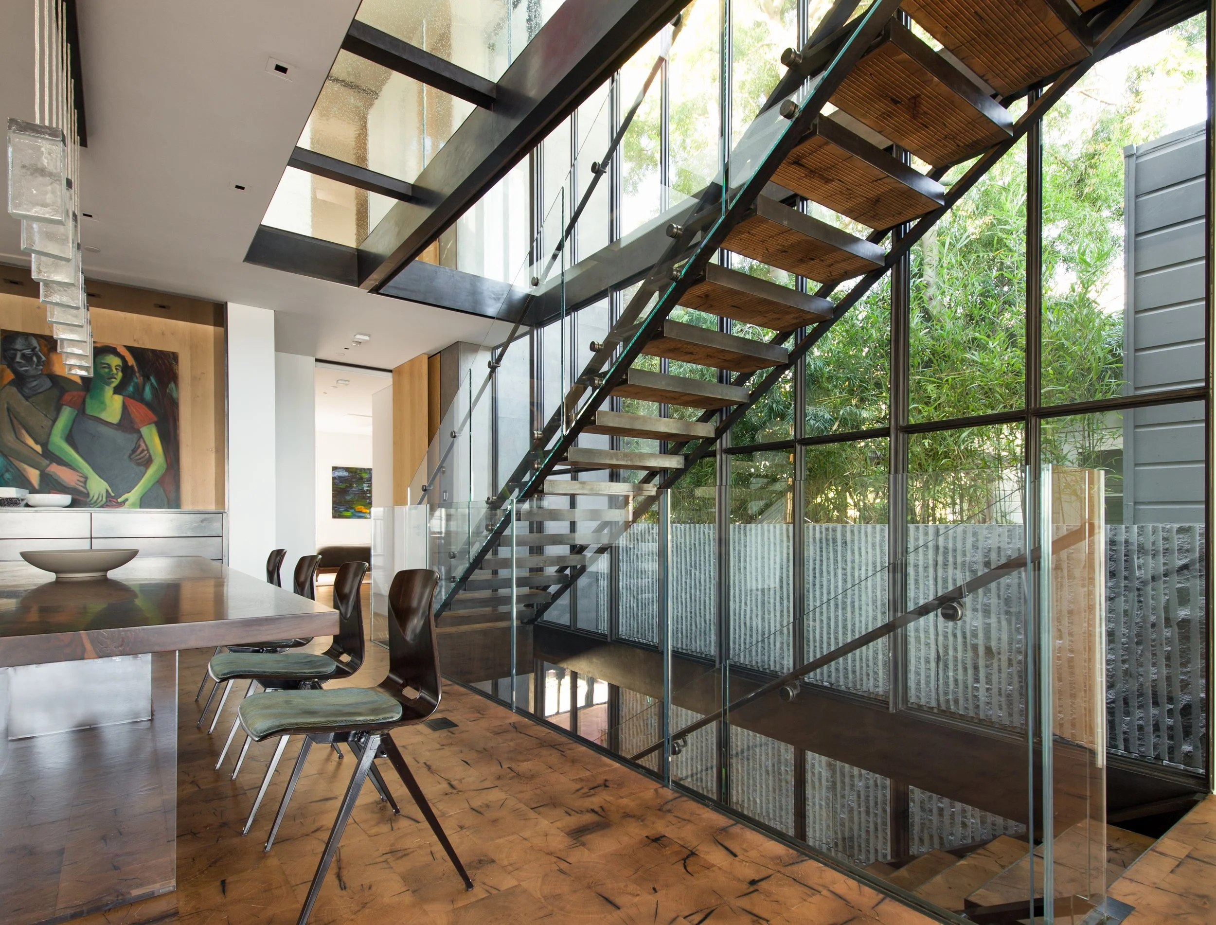 Custom glass and steel staircase in a Telegraph Hill residence