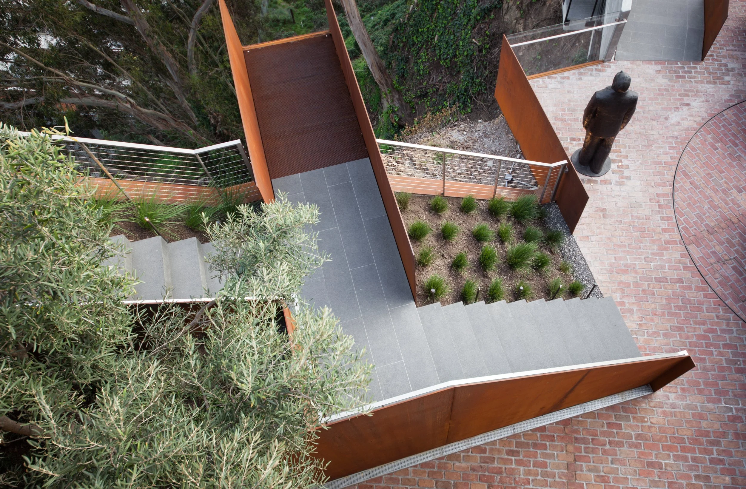 Sculptural staircase at remodeled Telegraph Hill residence