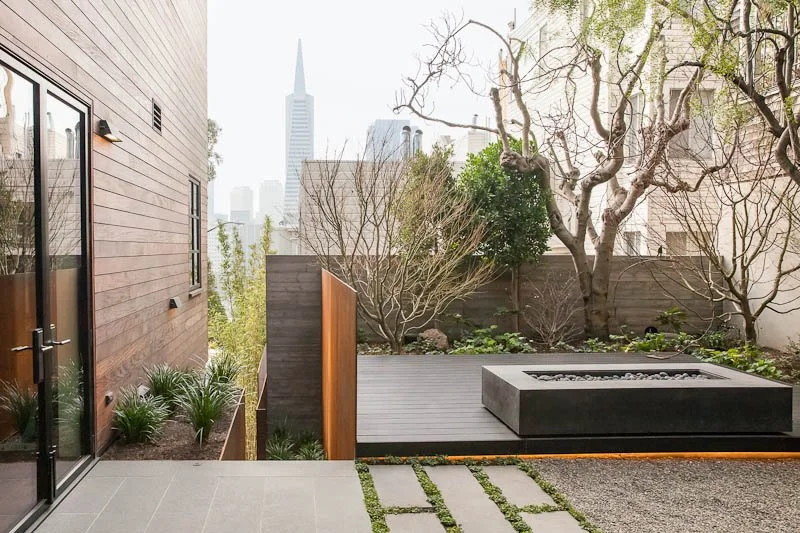 Private patio at a contemporary Telegraph Hill residence