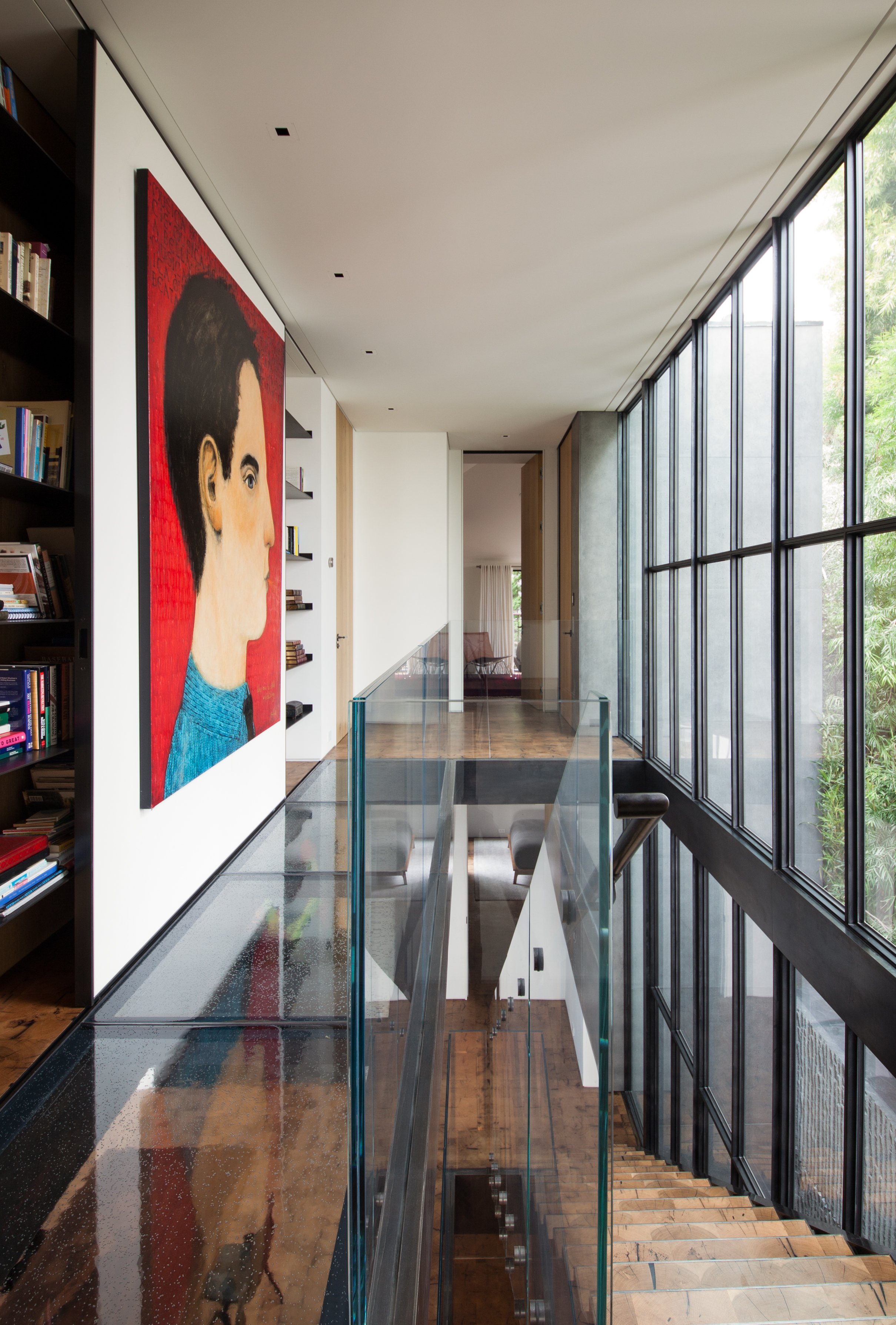 Glass floor architectural detail inside a Telegraph Hill home