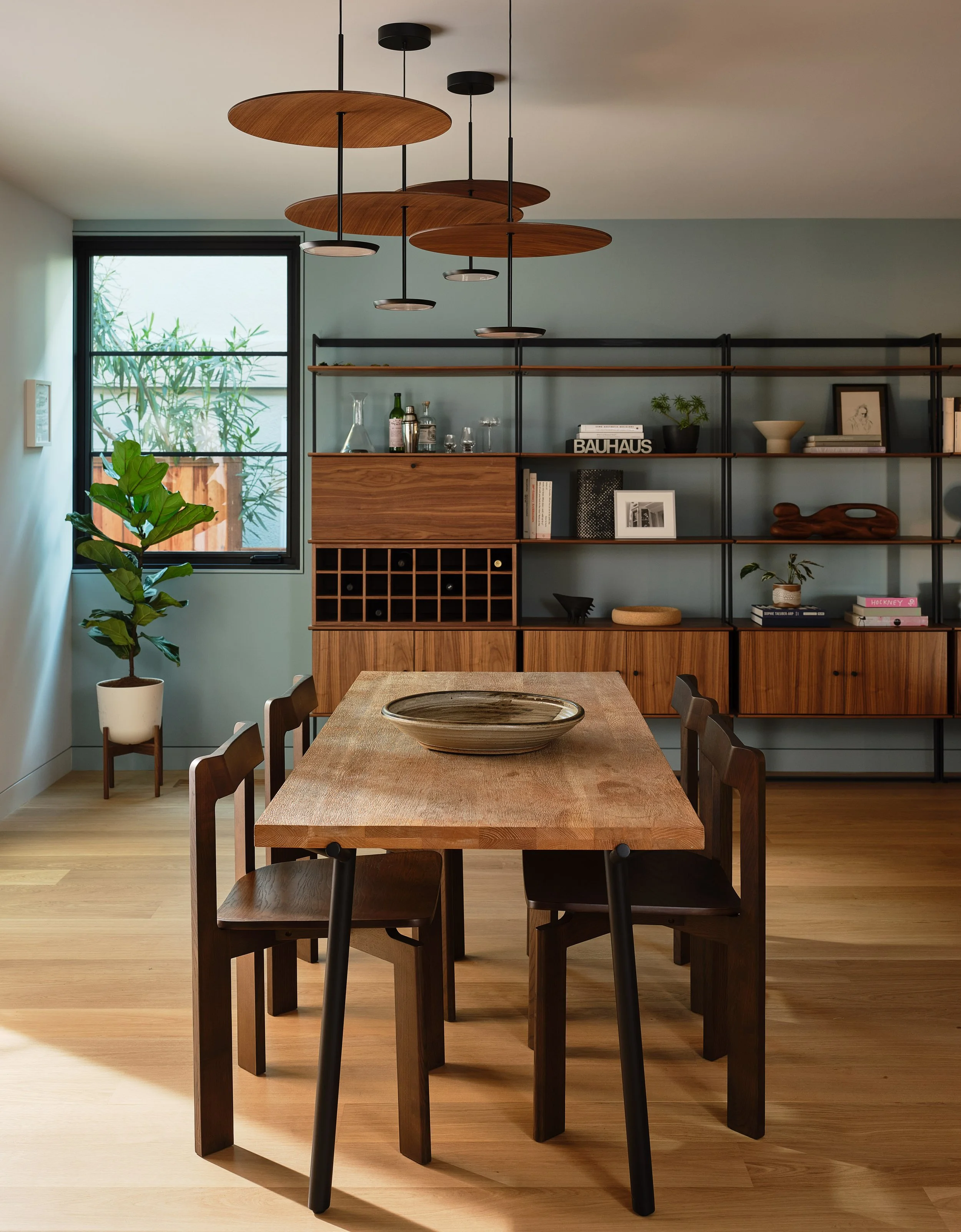 Open dining area connected to the modern Lakeshore kitchen