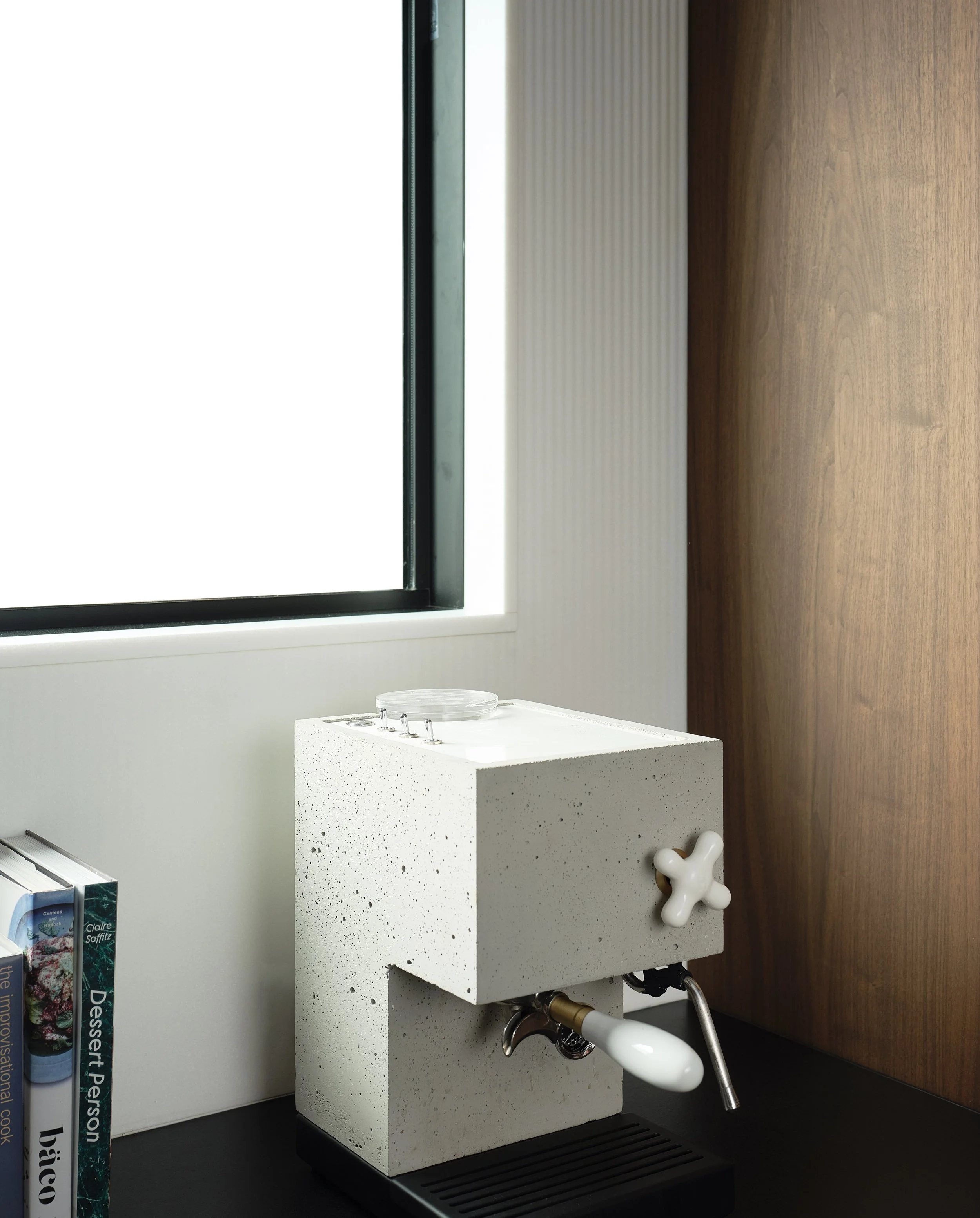 sleek interior with natural wood finishes
