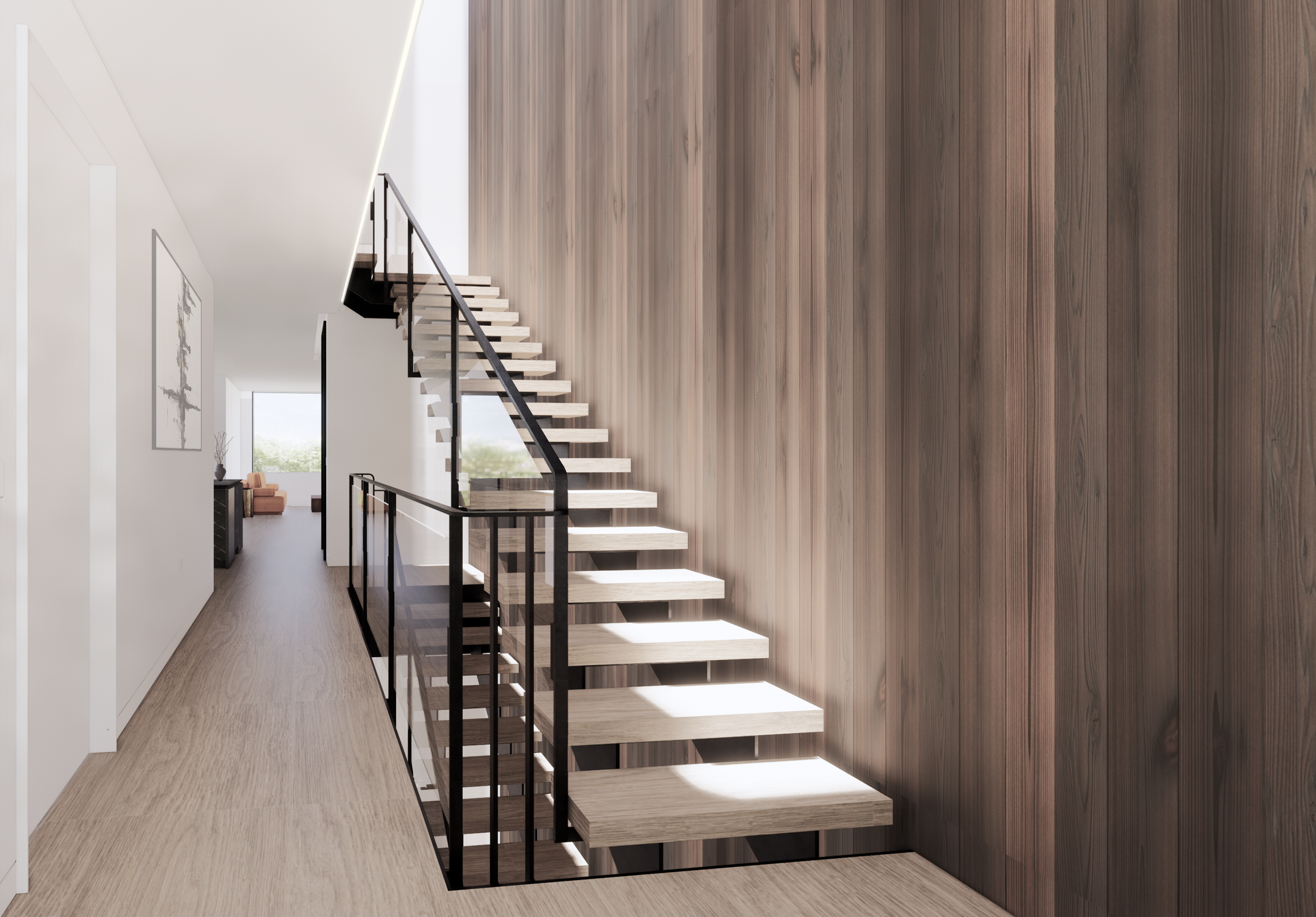 sculptural stair at potrero residence, modern residential interior by studio ovo, san francisco architects