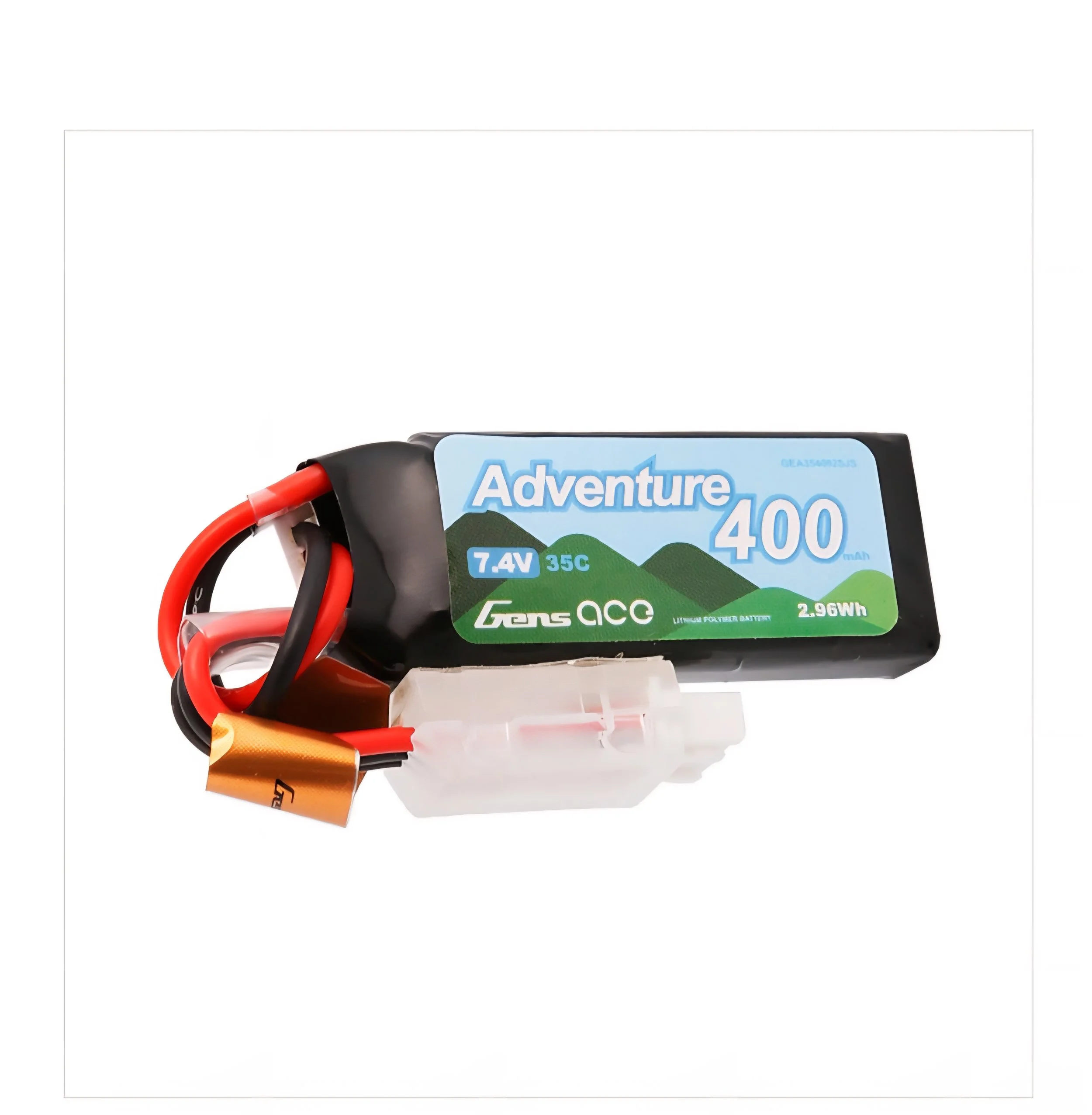 Gens ace 400mAh 2S 7.4V 35C Adventure Series Lipo Battery Pack with JST Plug