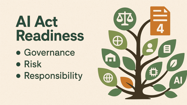 Informative illustration regarding EU AI Act readiness, ie. how to ensure compliance.