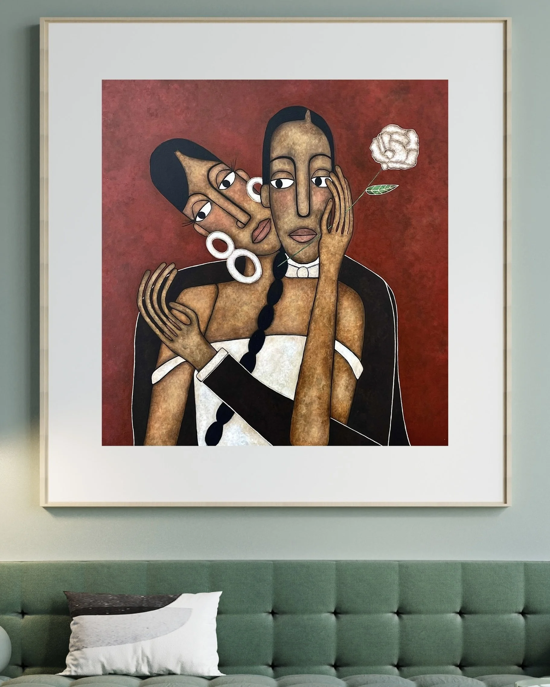 Soft Green 3D Illustration Wall Frame Mockup Instagram Post.jpeg