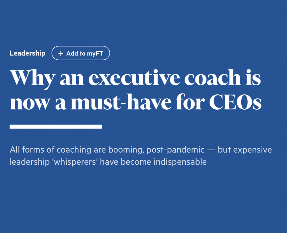 Why an executive coach is now a must-have for CEOs — Motion Learning
