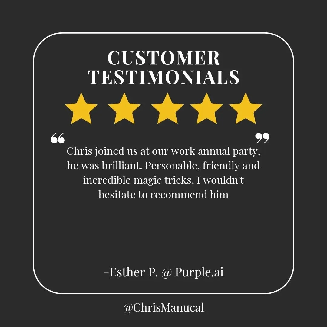 1 more in the bag!

#magic #magician #magictricks #closeupmagic #weddingentertainment #wedding #entertainment # companyevents #corporatevents #wigan #manchester #liverpool #visitmanchester #illusion #positivereviews #cardtricks #eventideas #events #w