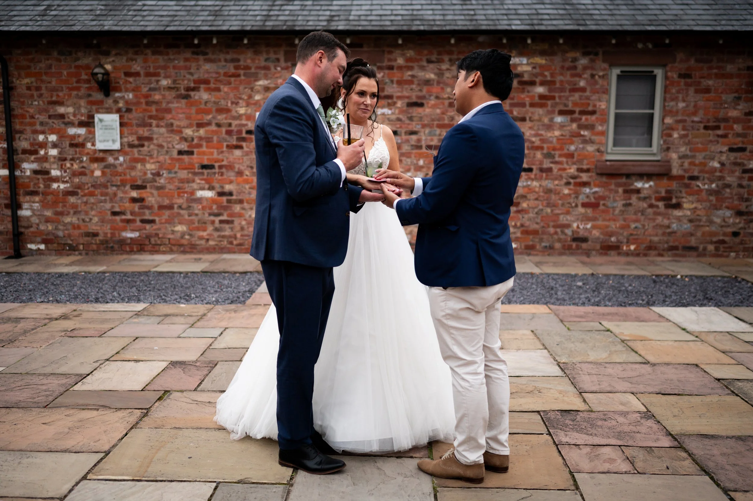 Wedding Couple involved with an emotional magic trick