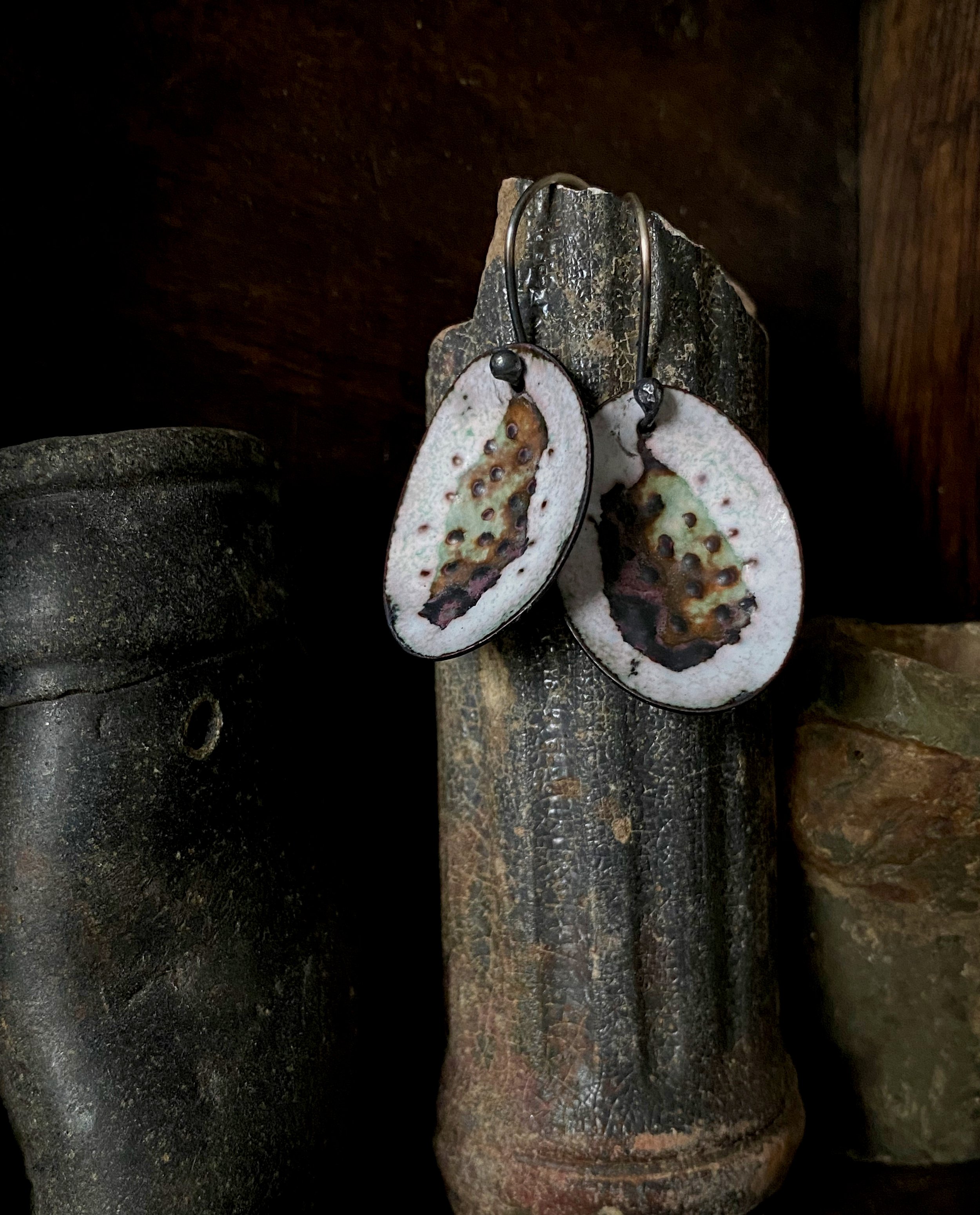 Medium textured domed earrings