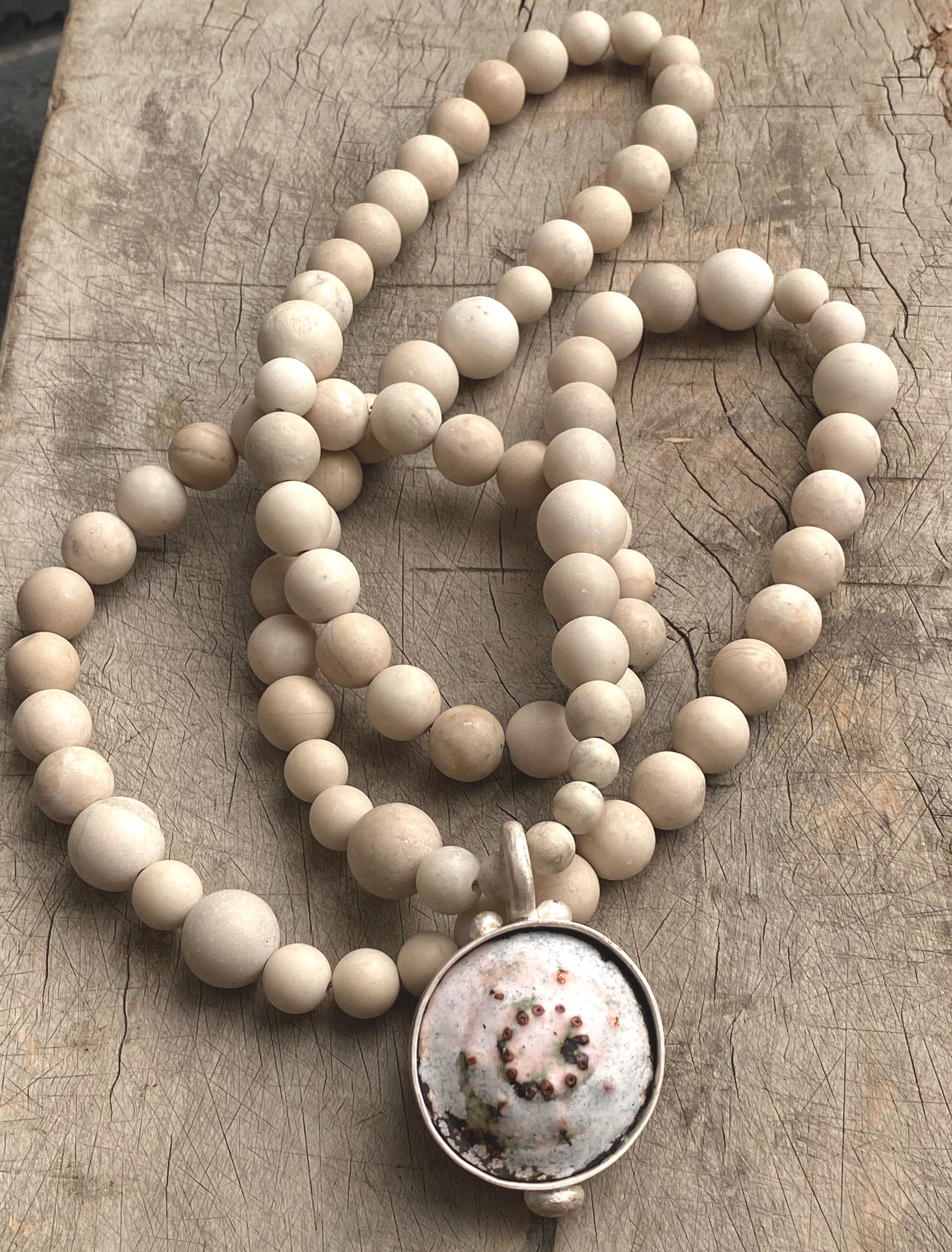 Enamel domed necklace