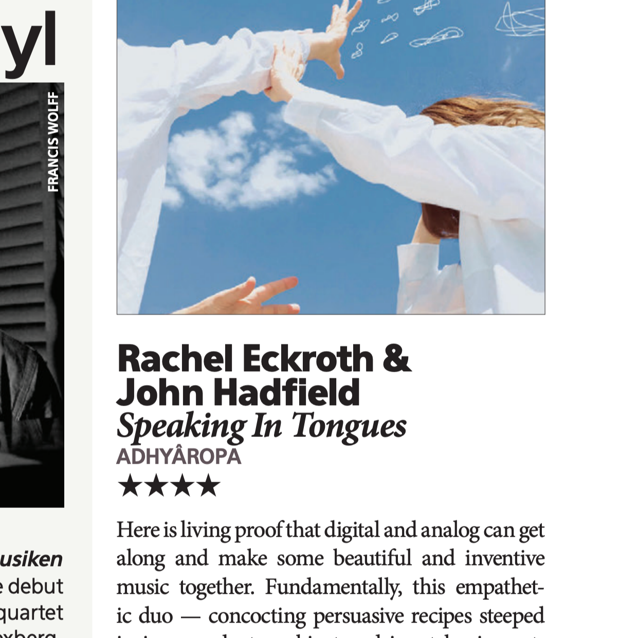 DOWNBEAT MAGAZINE: Rachel Eckroth & John Hadfield's "Speaking In Tongues"