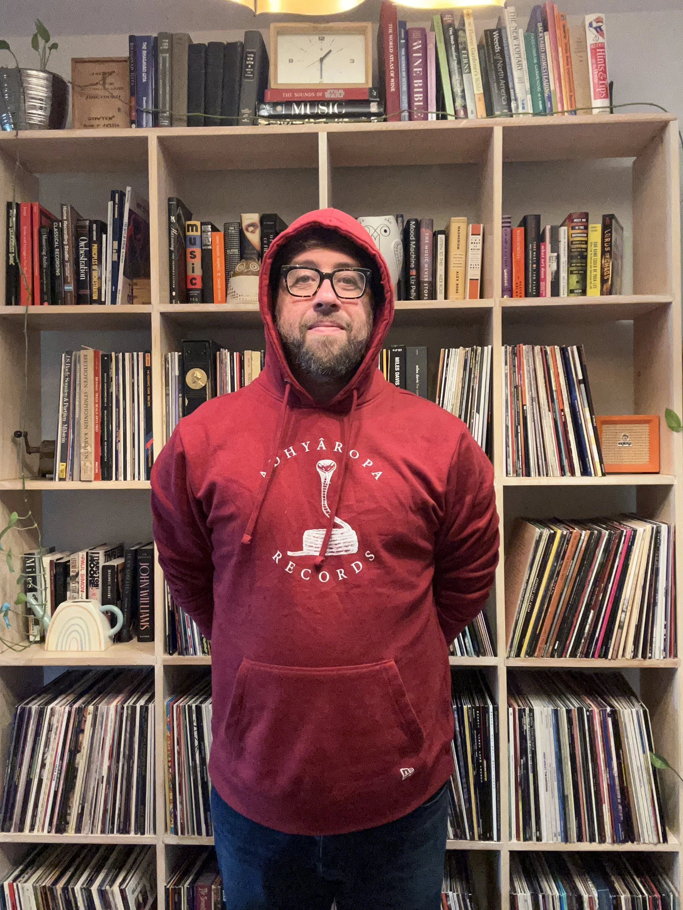 Adhyâropa Hoodie (all sizes, cardinal red)