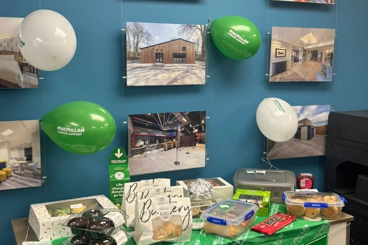 table of cakes at Medlock's Macmillian coffee morning 2026