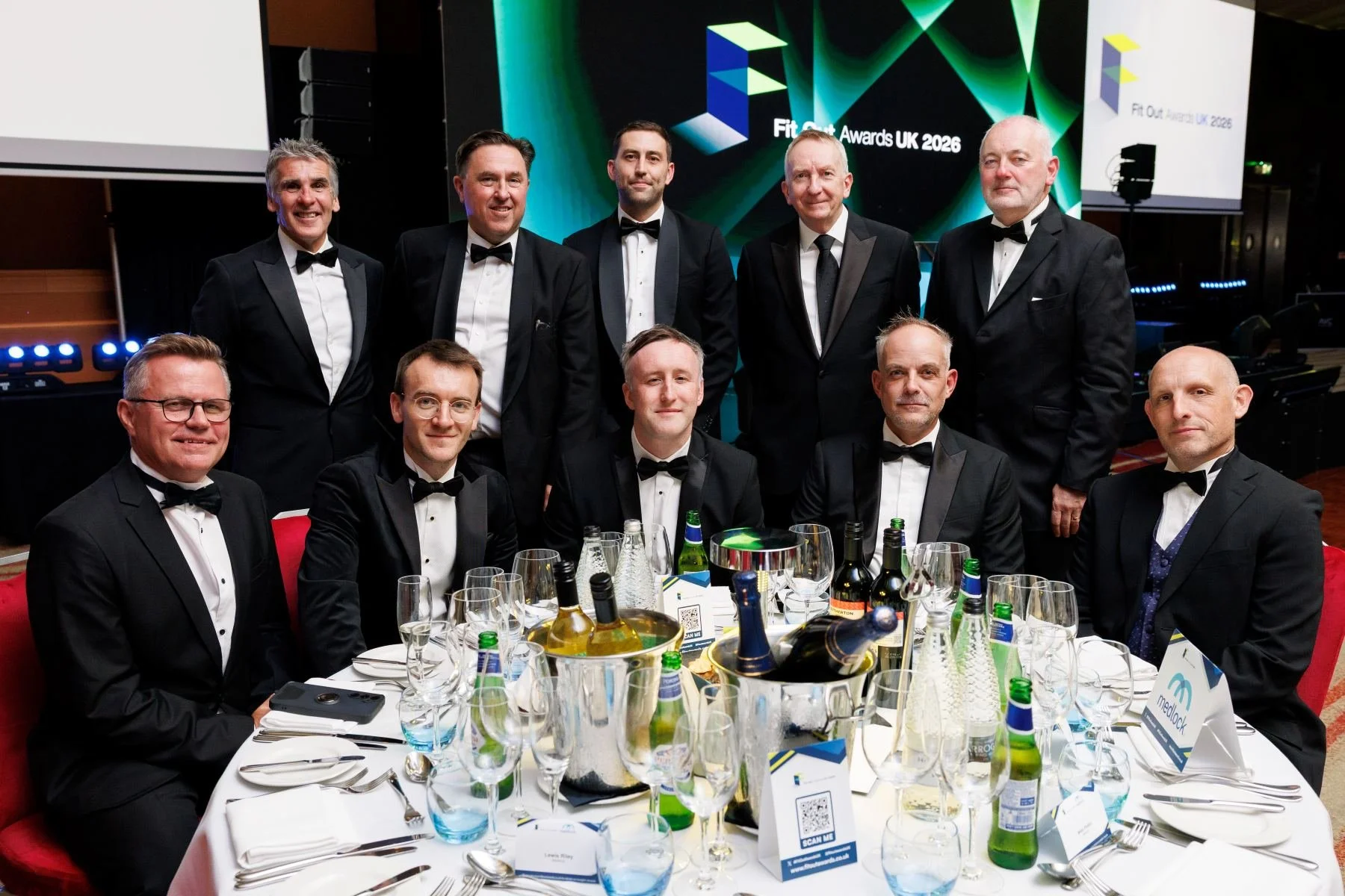 Medlock frb table at the fit Out Awards 2026 with 10 people