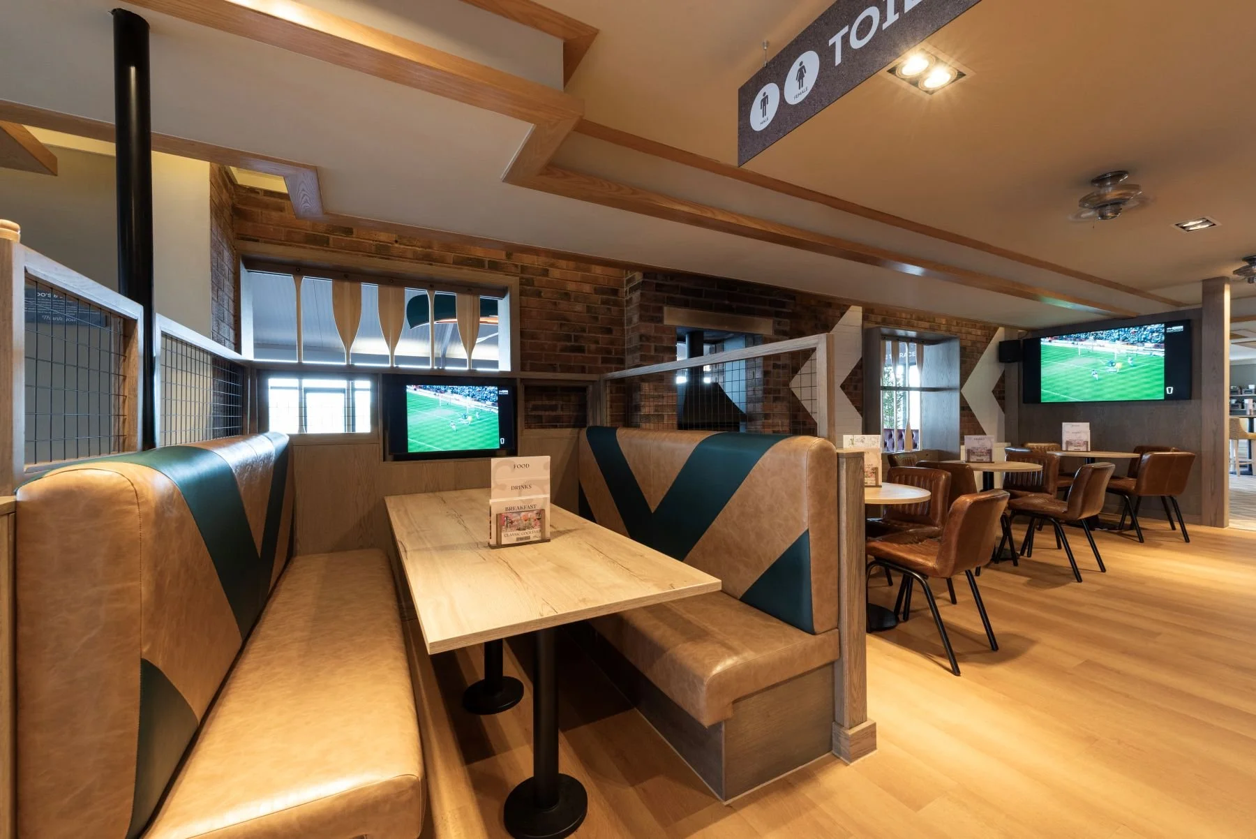 unity holidays scunthorpe refurb with booth seating in restaurant